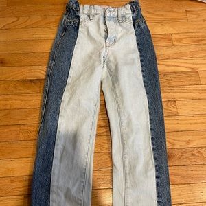 REVICE Two-Tone Straight Leg Jeans